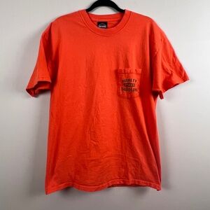 Harley-Davidson Motorcycle Davis’ Burlington NC Orange Black Design T-Shirt